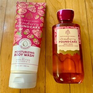 Bath & Body Works Strawberry Pound Cake Body Wash Duo